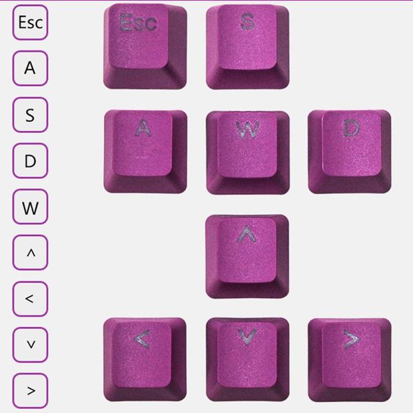 

keyboards pbt backlight keycap plug and play purple wasd machanical keyboard for fps game