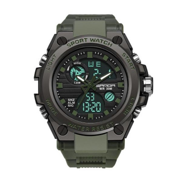 

men sports watches waterproof night light outdoor dual display clock relogio masculino digital electronic watch for man wristwatches, Slivery;brown