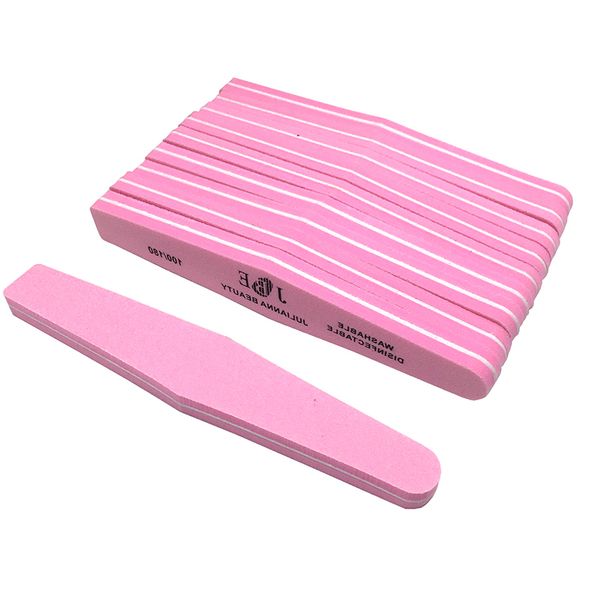 

50pcs pink professional nail files sanding thick buffer block buffer manicure polish 100/180 nail art sponge tools