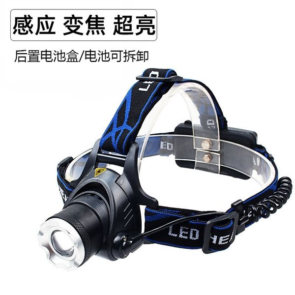 

Led induction headlamp T6 outdoor waterproof strong light fishing scorpion catching zoom USB rechargeable flashlight miner's lamp
