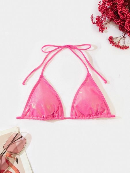 

metallic triangle bikini p5am#, White;black