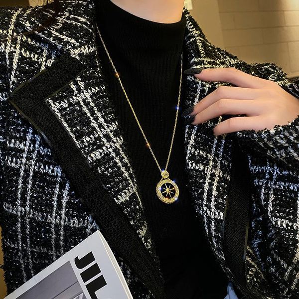

chains eight mans star necklace long luxury niche clavicle chain personality design neck 2021 fashion girls summer pendant, Silver