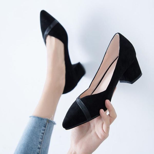

dress shoes summer women pumps pointed toe 5.5cm thick with black high heels wedding plus size 31-43