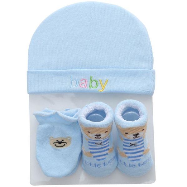 

cute baby boys girls socks cap set cartoon cotton hat and gloves, Pink;yellow