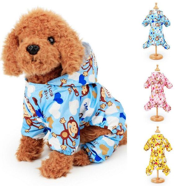 

dog apparel little puppy pet cat raincoats pvc waterproof cartoon rain coat jacket hood hooded