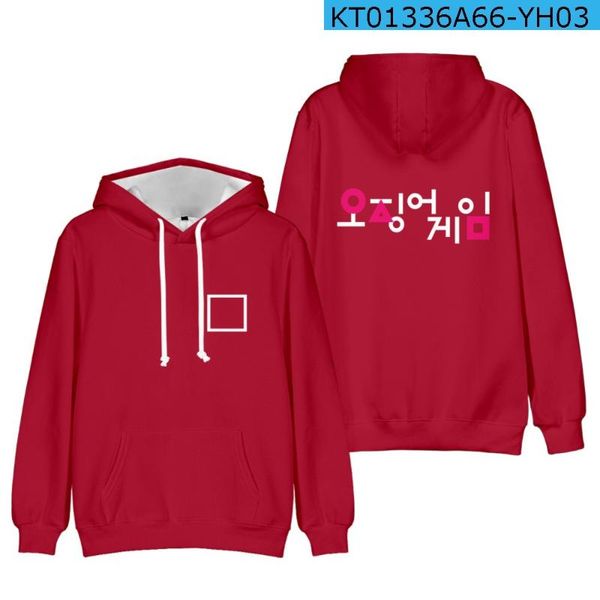 

men's hoodies & sweatshirts squid game korean round six 3d red print men women hoodie tracksuit pullover oversized 6xl, Black