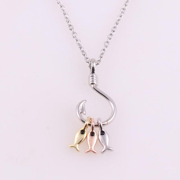 

pendant necklaces fashion rose gold three small fish necklace niche cold wind clavicle chain men and women temperament gift, Silver