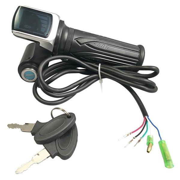 

bike handlebars &components twist throttle for electric 36v 48v gas handle lcd display lock key