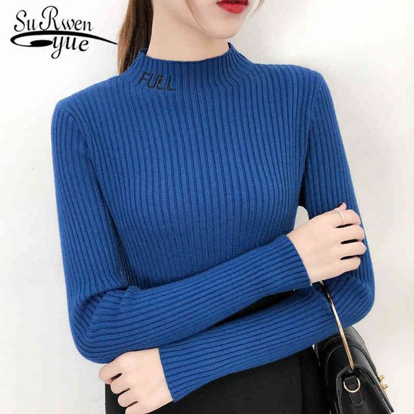 

fashion knitted women clothing autumn and winter o-neck turtleneck long sleeve casual sweater 5277 50 210508, White;black