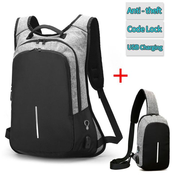 

backpack fashion school bookbag for teenager boys outdoor anti-theft men casual polyester usb charging business knapsack mochila