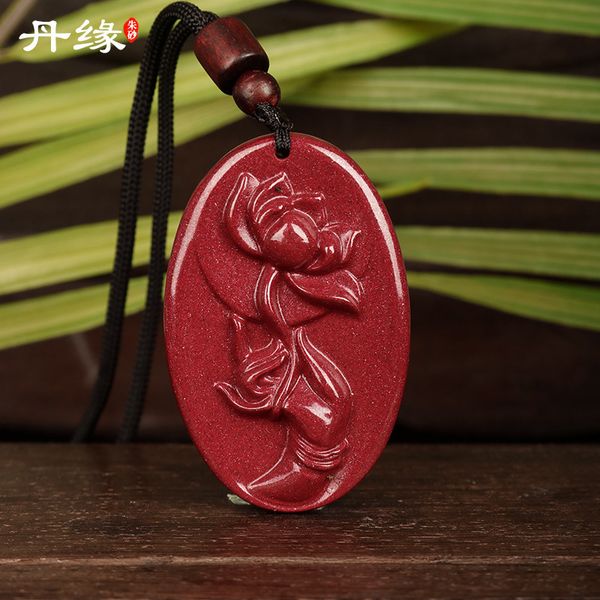 

souvenirs guizhou wanshan danyuan high content purple gold sand hand lotus pendant, male and female accessories, national style