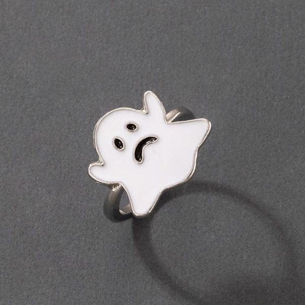 

cluster rings huatang hip hop grimace ring for women creative geometry drop oil alloy knuckle lady halloween jewelry accessories 20483, Golden;silver