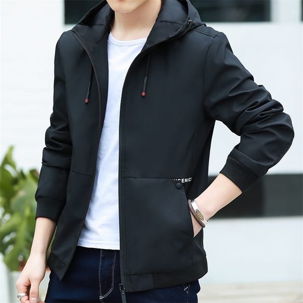 

mantlconx men's windbreaker jackets hooded casual coat spring autumn men zipper outwear male 7xl 8xl 210811, Black;brown