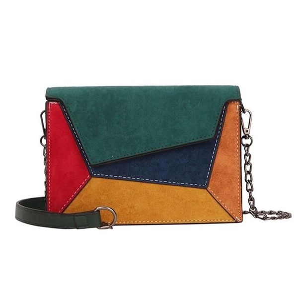 

evening bags 2021 retro matte patchwork crossbody for women small flap chain strap shoulder bag ladies criss-cross
