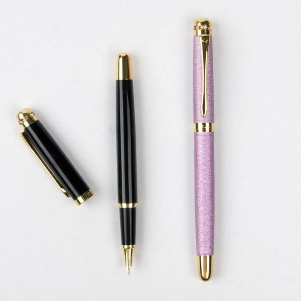 

stationery diamond pen luxury gift 0.38mm extra fine nib fountain black silver ink pens christmas