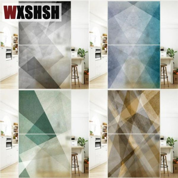 

40cmx100cm custom size electrostatic window covering geometry pattern partition privacy protection glass film for office home stickers