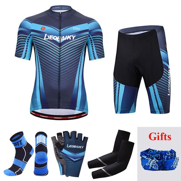 

racing sets quick-dry pro cycling jersey set summer mountain bike sports wear bicycle clothing mtb riding suit short sleeve, Black;blue
