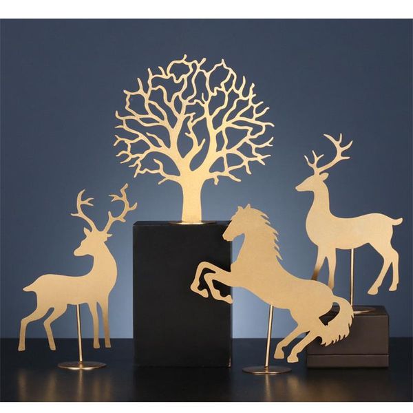 

nordic creative animal iron art decoration home living room ornaments decortion wine cabinets window metal crafts decorative objects & figur