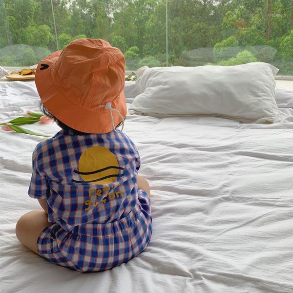 

clothing sets born boys suits kids child plaid +short outfits baby boy muslin clothes set 2021 summer cotton toddler infant, White