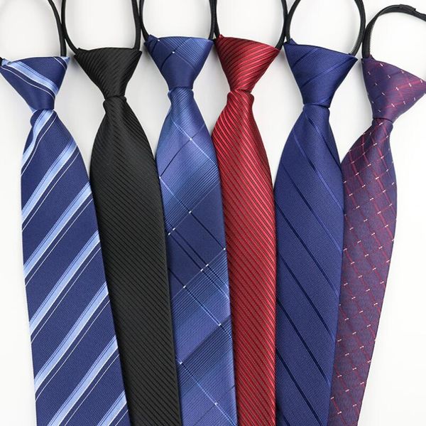 Erkekler Fermuar Kravat Tembel Kravatlar Moda 8 cm İş Kravat Adam Sıska Ince Dar Damat Parti Elbise Düğün Kravatlar Mevcut