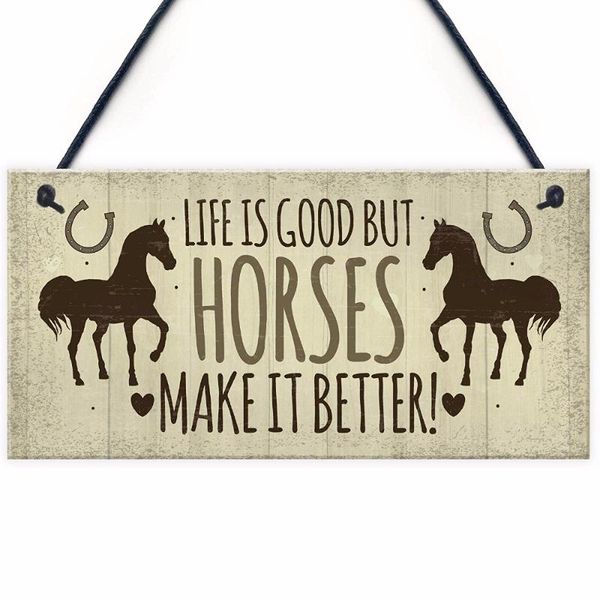 

metal painting meijiafei horse door signs and plaques horses make it better country style accessory gift sign for lovers 10" x 5"