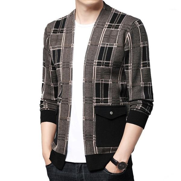 

men's sweaters man autumn knitwear cardigan coat business mens, White;black