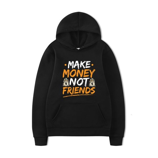 

fashion make money not friends hooded sweater for men and women, Black