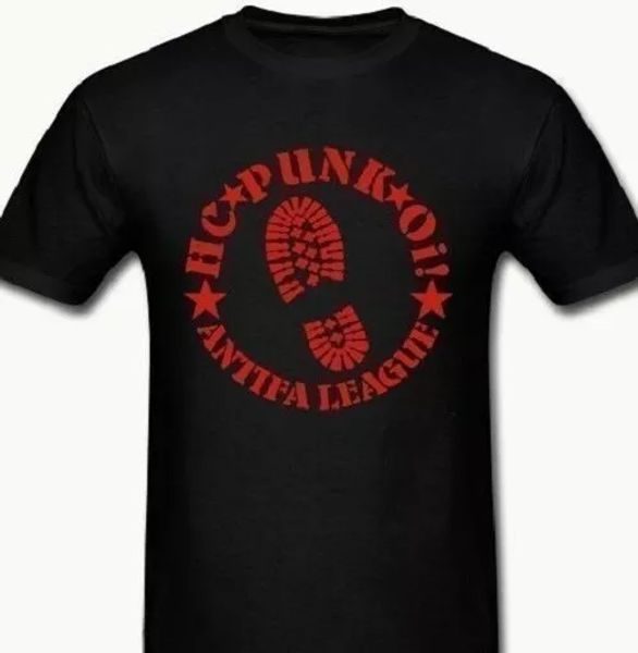 

punk antifa anarchy t shirt tee rock skull anarchist music oi, White;black