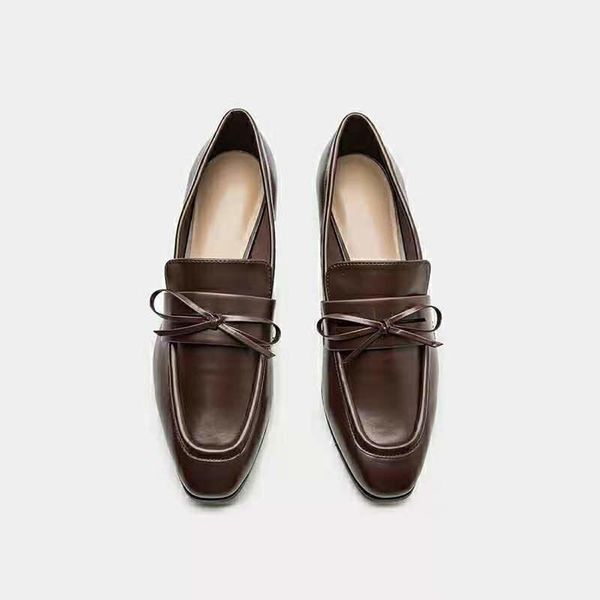 

dress shoes winter autumn wild british bow low with lefu single women, Black