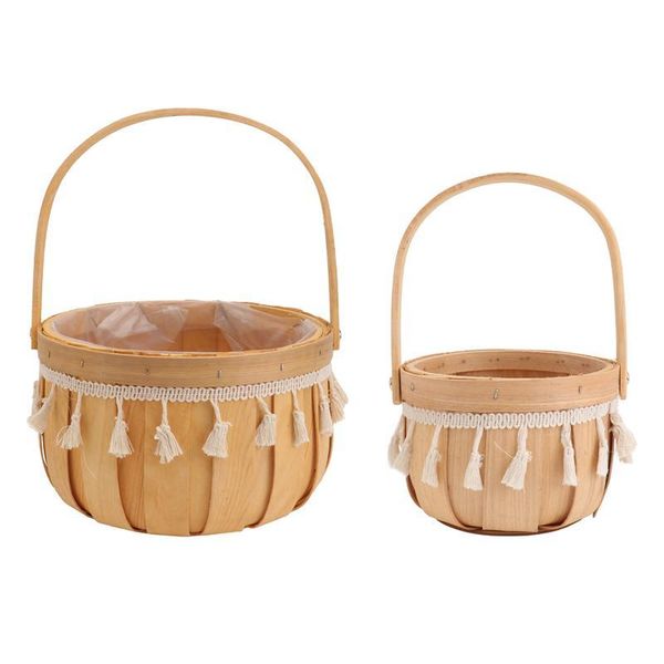 

2pcs exquisite woven flower baskets unique gift storage containers