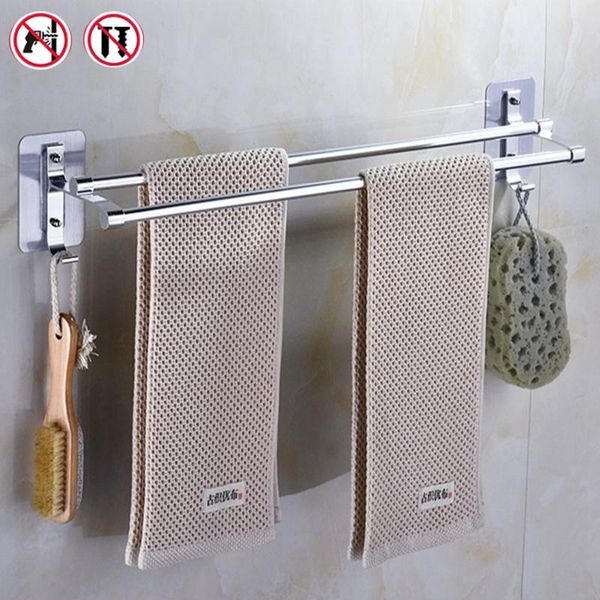 

towel racks punch-rack toilet bar hook bathroom hanger wall-mounted shelf double rod material aluminum