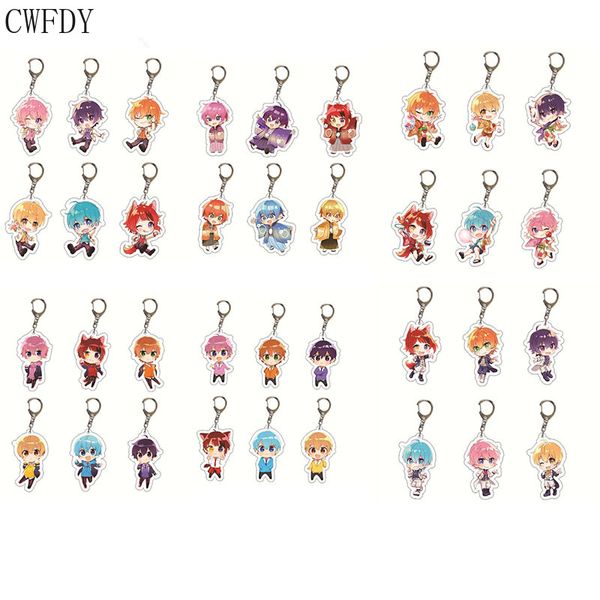 36pcs / lote anime strawberry príncipe keychain figura nanamori jel satomi colon raiz rinunic chaveiro anel de jóias