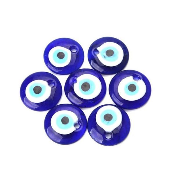 

charms 5pcs/lot 30mm 40mm 50mm blue eye glass pendant bead diy necklace bracelet for jewelry making accessories, Bronze;silver