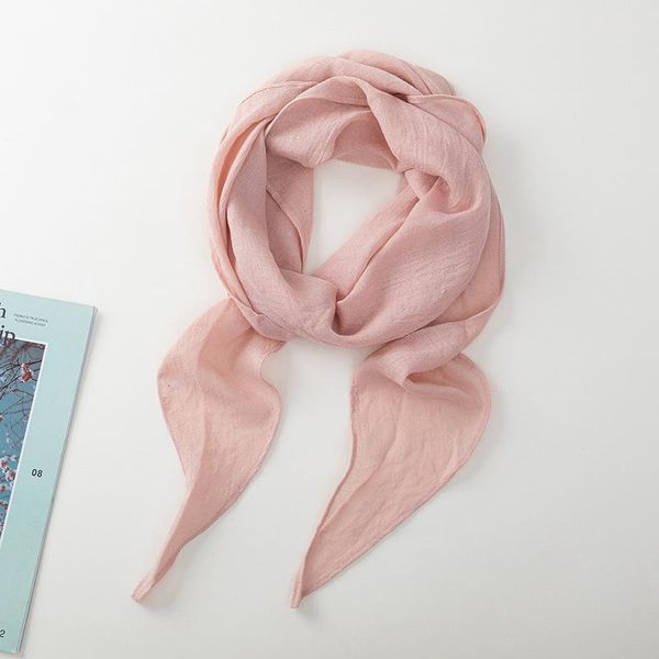 

scarves korean version cotton linen solid color 190cm triangle scarf female neck guard sunscreen student shirt decoration shawl e48, Blue;gray