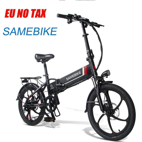 

[eu no tax] samebike 20lvxd30 smart folding electric moped bike bicycle 350w 20 inch tire 10ah battery, Silver;blue