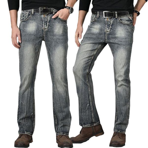 

fashion retro style flared jeans men's classic design 2021 pants, Black