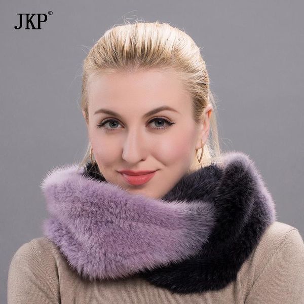 

scarves jkp winter fur for women real mink thick warm scarf fashion, Blue;gray