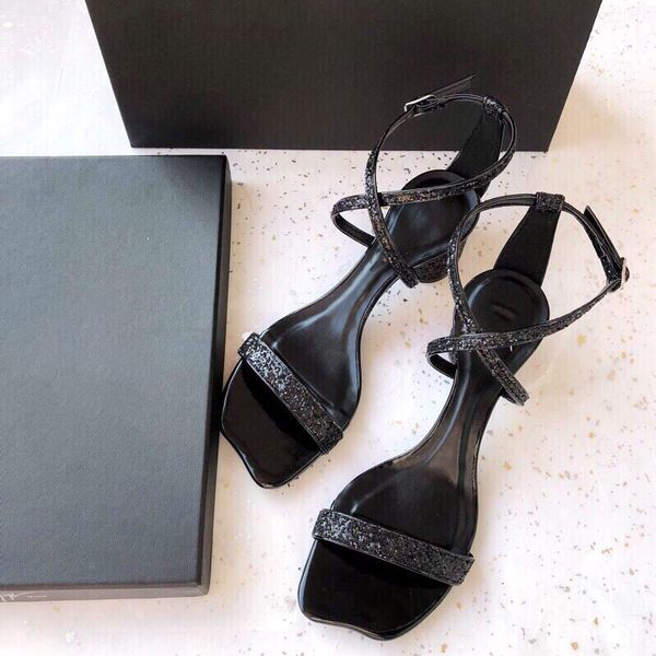 

80% off store online 2021 summer new fashion genuine leather slippers women luxury shoes designers metal decoration, Black