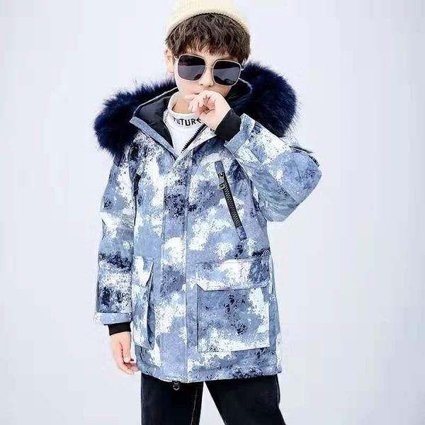 

warm down jacket for girls size 8 10 12 14 16 year 2021 big boys winter coats teen kids outerwear children ws1040 coat, Blue;gray