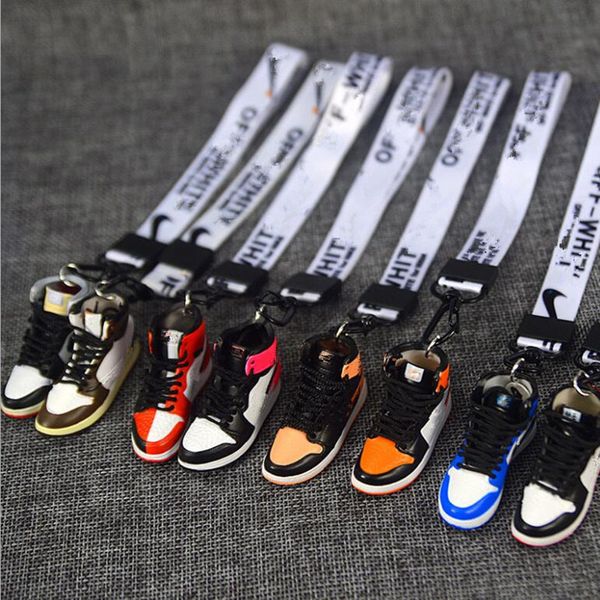 Chave de marca da série Pure Handmade Basketball Shoes Model 3D Men and Women Key Car key chain Chains Individual Creative Collection Crafts 12 estilos