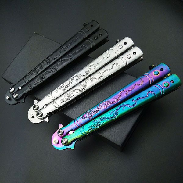 

cs go foding knife butterfy knife gift game knife du bade no edge too practice butterfy in new