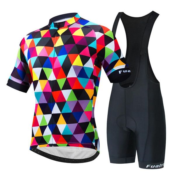 

racing sets 2022 fualrny 100% polyester pro cycling jersey set mtb bicycle clothes sportswear bike clothing maillot ropa ciclismo cycli, Black;blue