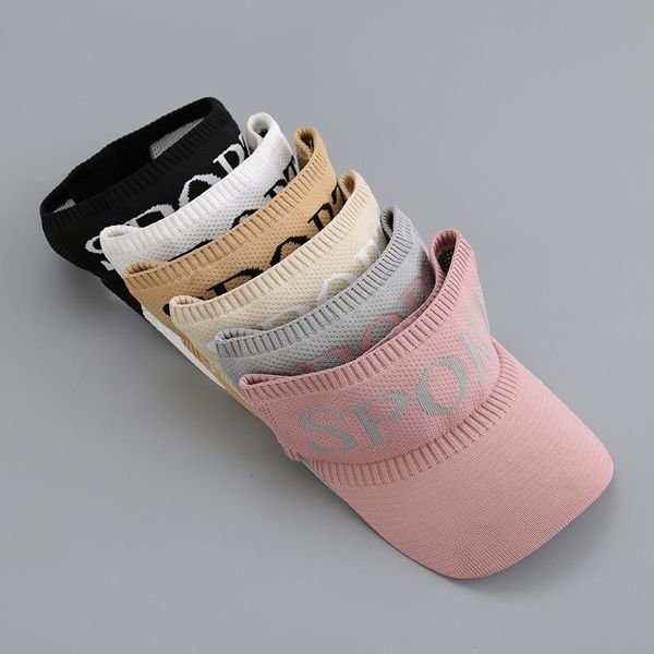 

women causal outdoor sport caps knitted breathable visor uv protection running cycling hat tennis baseball empty peaked cap & masks, Black
