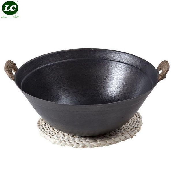 

cast iron binaural wok uncoated pot non-stick pan gas stove special skillet pans