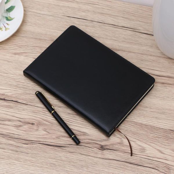 

leather business notebook notepads set a5 pocket planner retro fashion schedule checklist for home school office (brown), Purple;pink