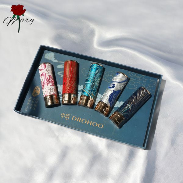 

rosemary 5 colors matte set tubes waterproof long lasting chinese style red lipstick makeup
