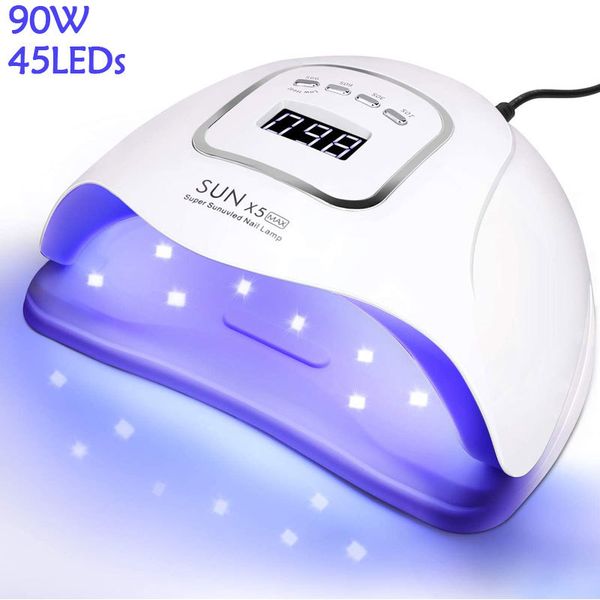

uv led nails with memory function gel polish drying 45 leds lamp for manicure home use and nail salon