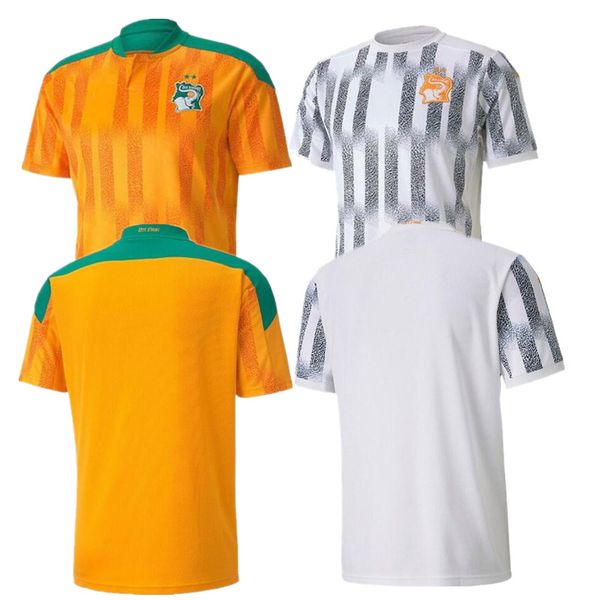 

cÃ´te d'ivoire Ã©quipe nationale soccer jerseys 2021 ivory coast drogba kessie zaha cornet hommes maillot de foot football man uniformes, Black;yellow