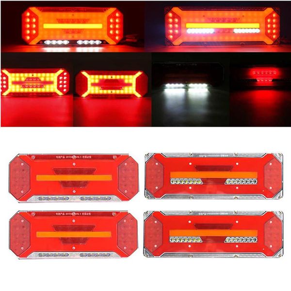 

pair 24v dynamic led car truck tail light turn signal rear brake lights reverse lamp for trailer lorry bus camper caravan emergency