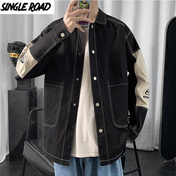 

men's jackets singleroad mens jacket men 2021 autumn harajuku hip hop korean style fashion coat oversized japanese streetwear for, Black;brown